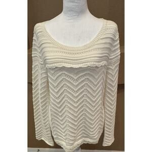 White House Black Market Women’s Sweater White Ivory Size L NWT